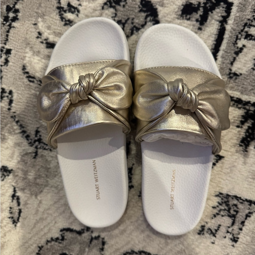 NWT Stuart Weitzman Gold Women's Slide Sandals